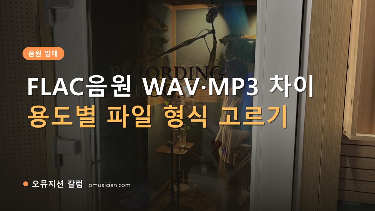 FLAC음원 - FLAC음원 WAV·MP3 차이 (오뮤지션 레코딩 룸 문)
