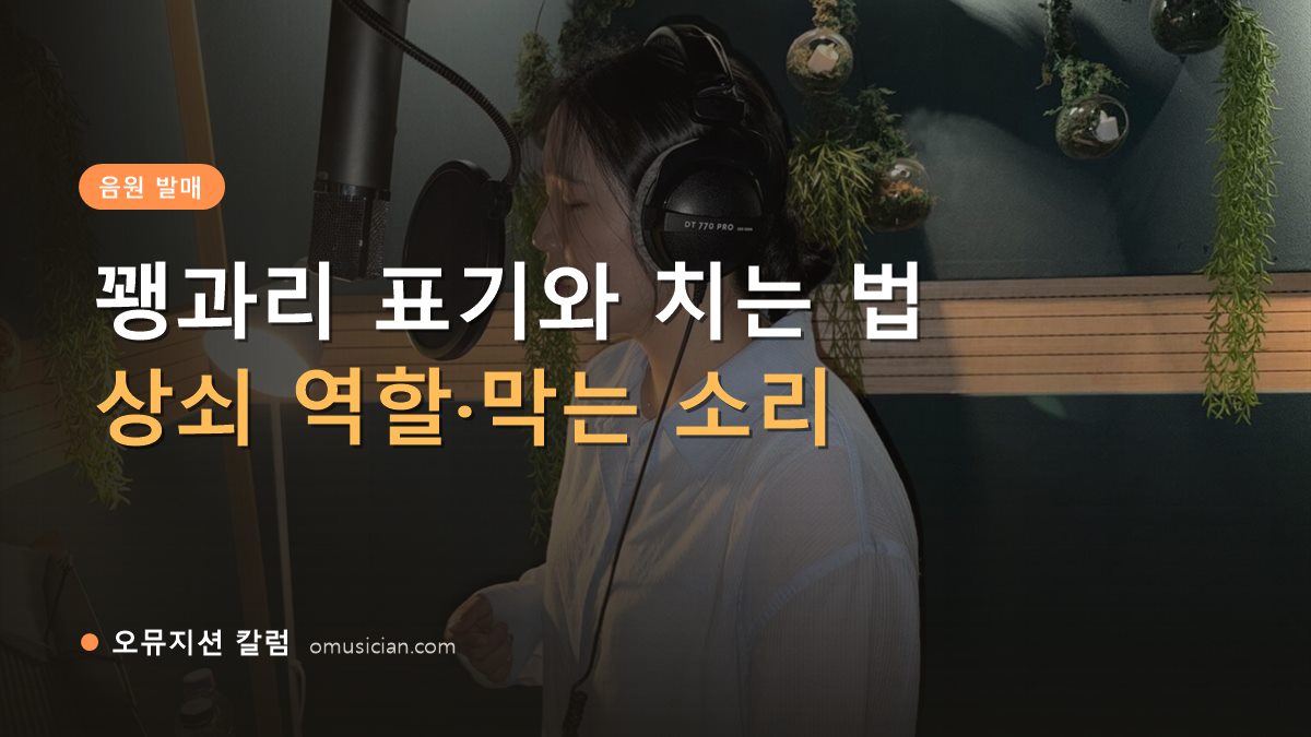 꽹과리 - 꽹과리 꽹가리 표기와 치는 법 (오뮤지션 녹음실 여성 보컬 녹음 장면)