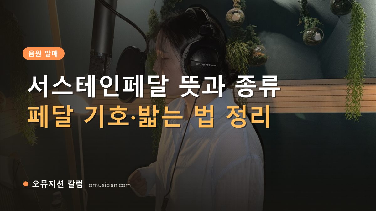 서스테인페달 - 서스테인페달 뜻과 종류 (오뮤지션 녹음실 여성 보컬 녹음 장면)