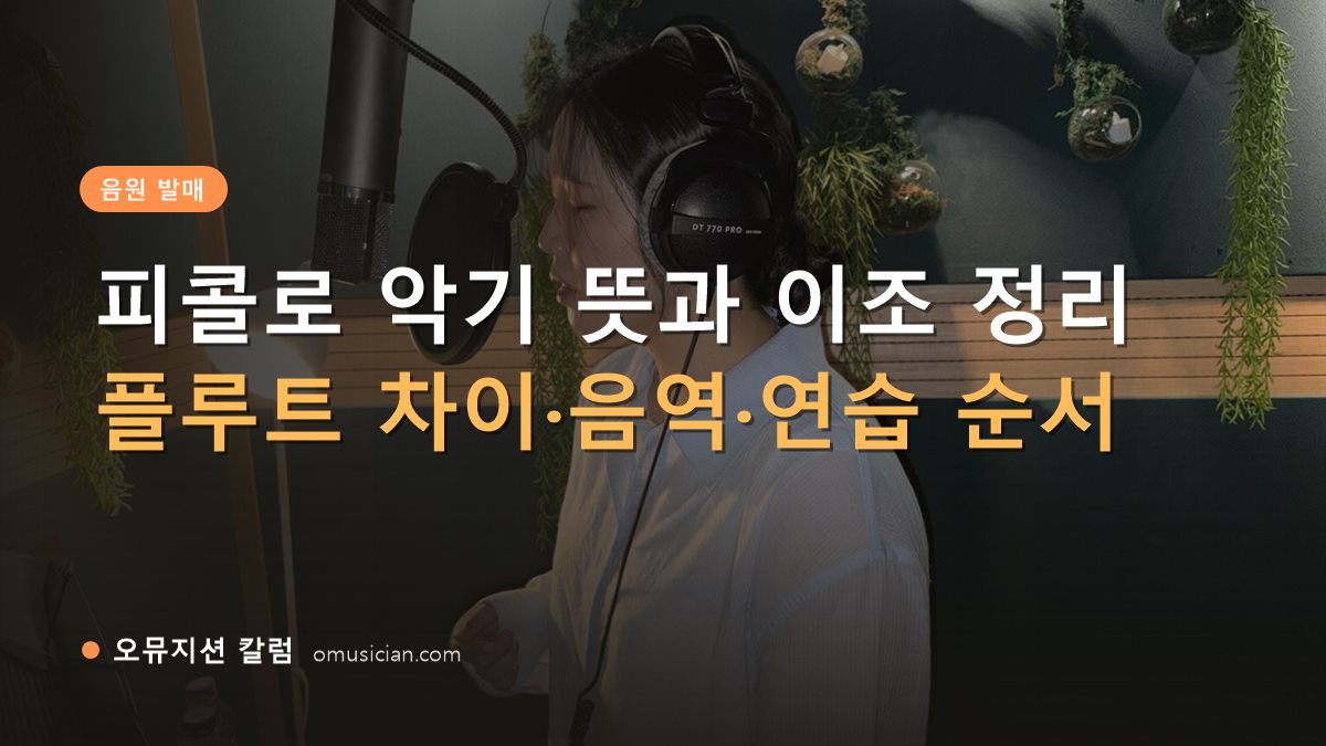 피콜로 악기 - 피콜로 악기 뜻과 이조 정리 (오뮤지션 녹음실 여성 보컬 녹음 장면)