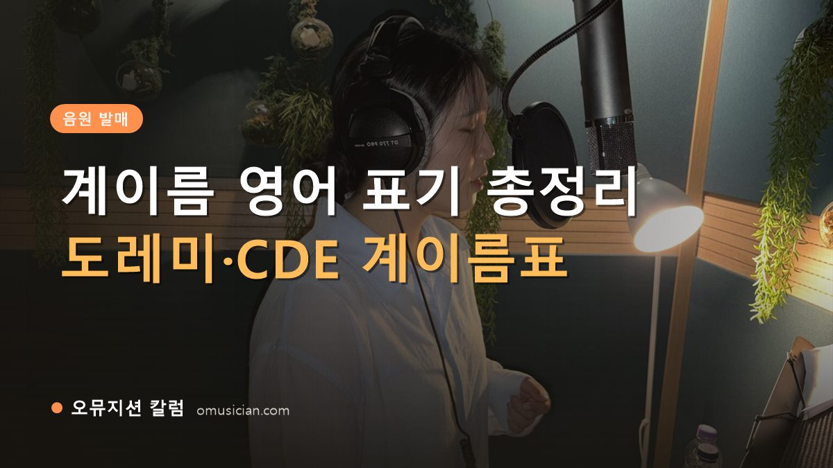 계이름 영어 - 계이름 영어 표기 총정리 (오뮤지션 녹음실 여성 보컬 녹음 장면)