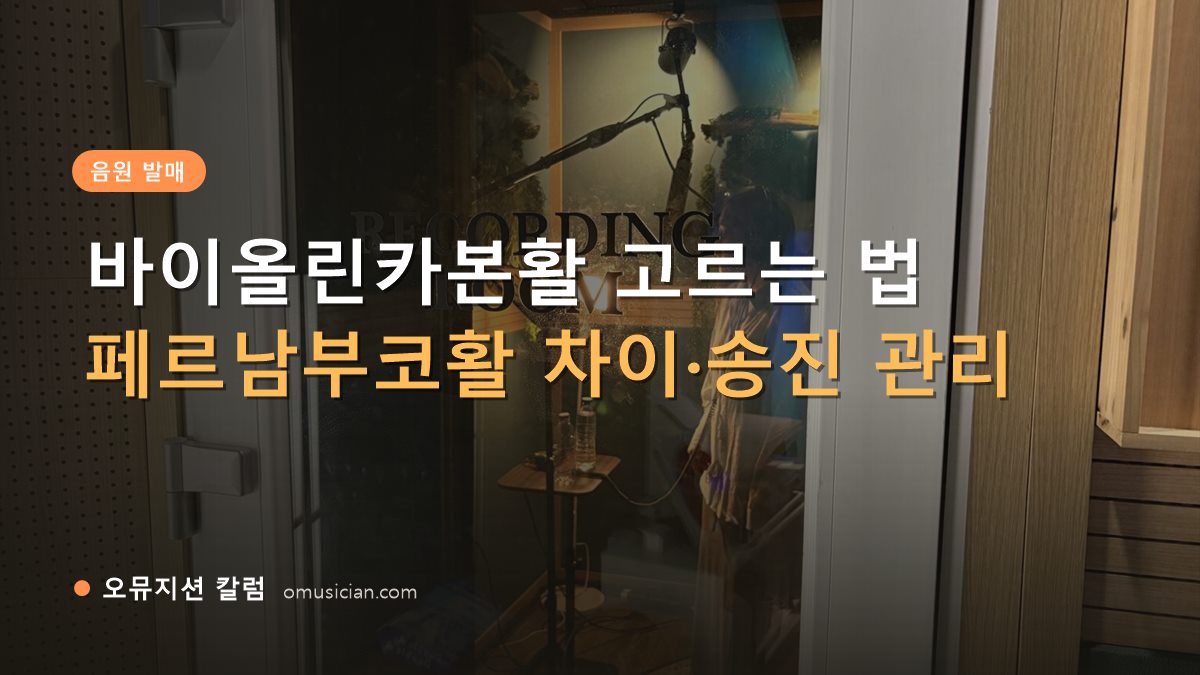 바이올린카본활 - 바이올린카본활 고르는 법 (오뮤지션 녹음실 레코딩 룸 문)